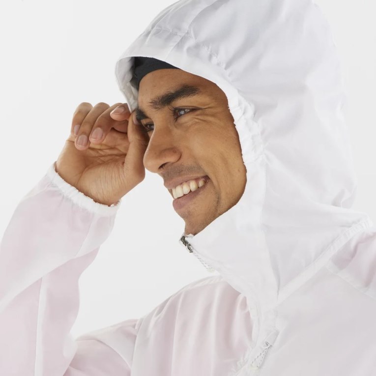 White Salomon Bonatti Cross Men's Windbreaker | IE BK5304